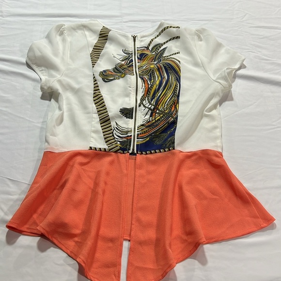 THML horse peplum style shirt size small - Picture 3 of 6